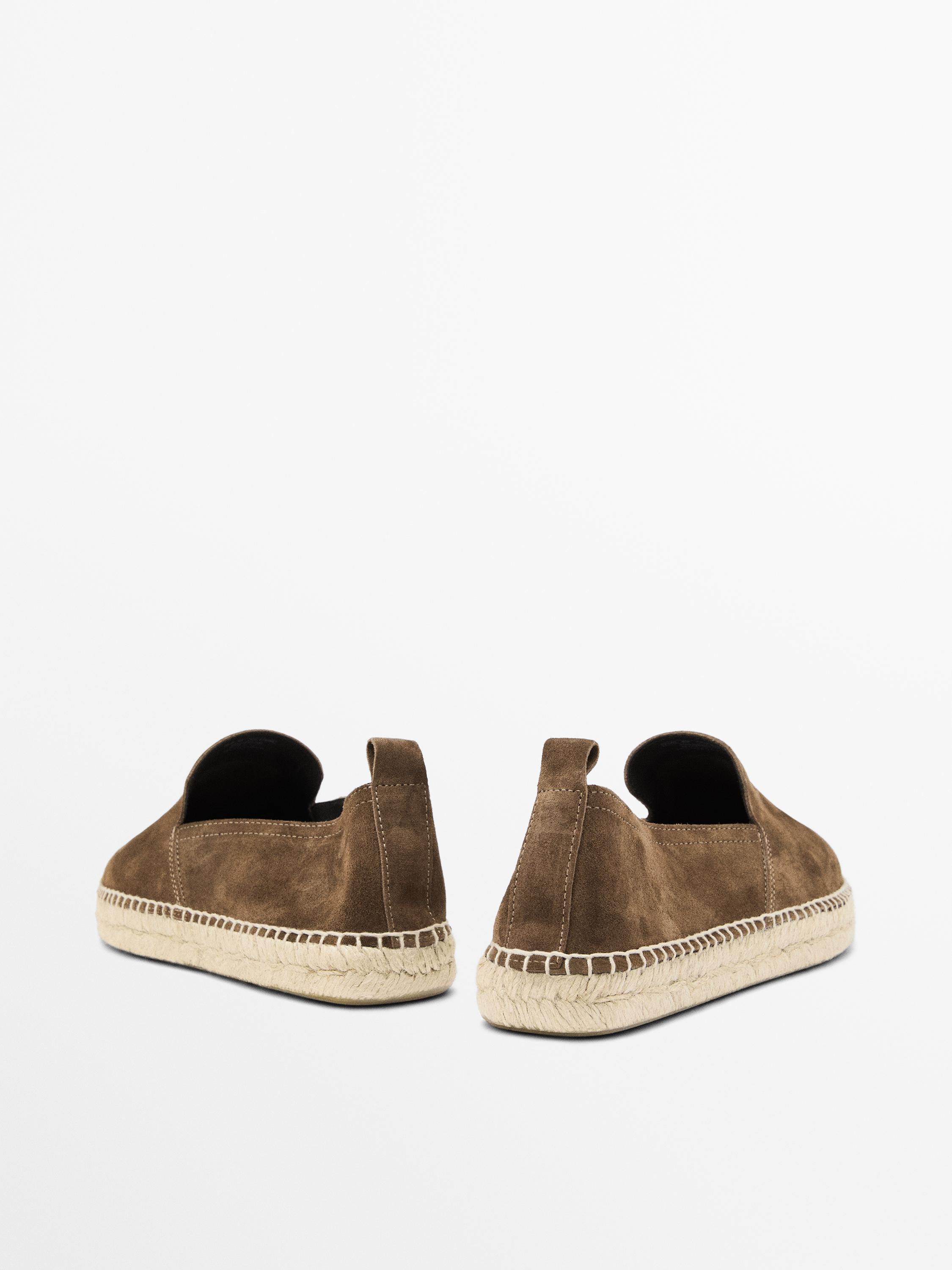 Split suede espadrilles